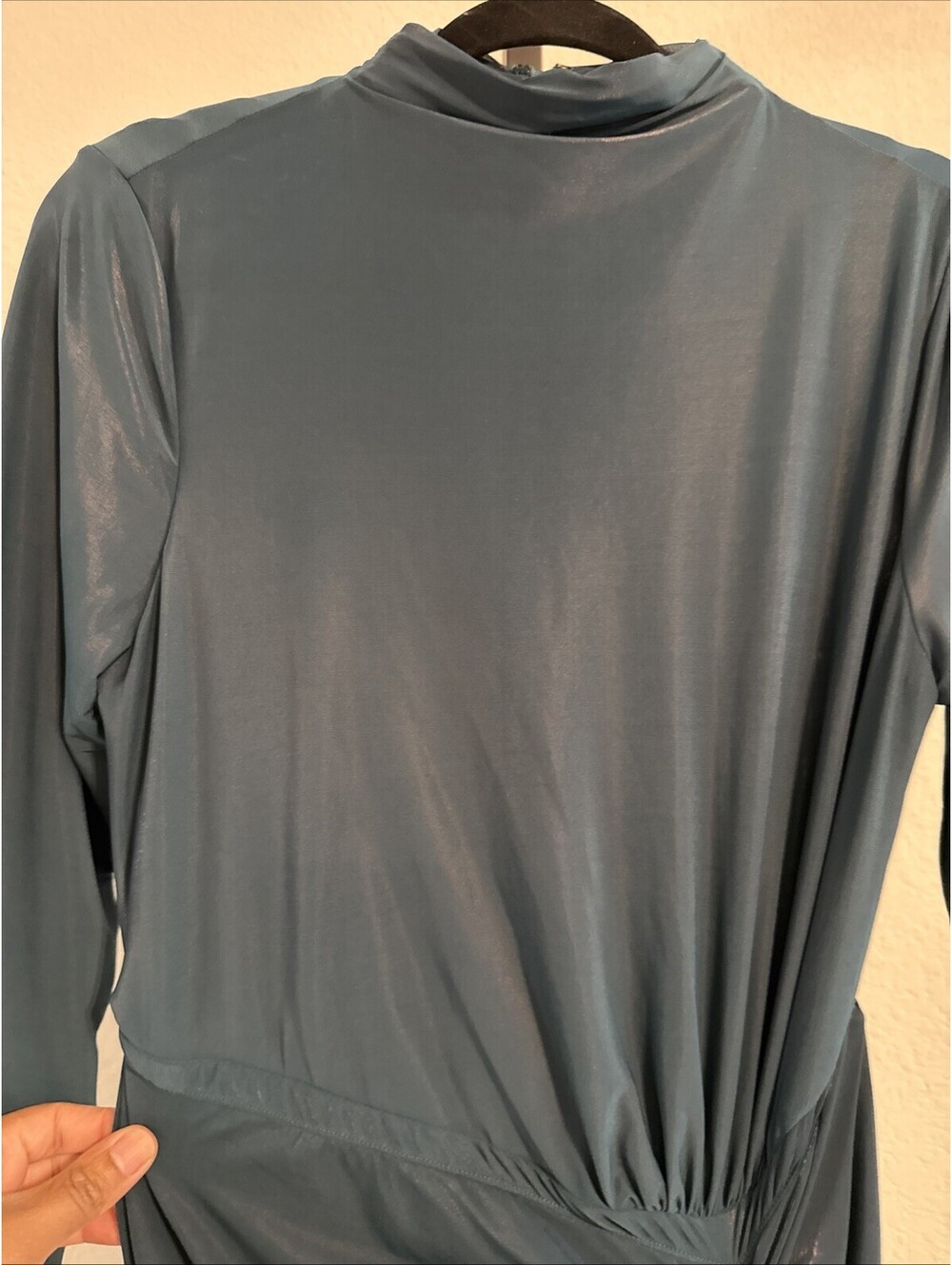 RONNY KOBO Sera Jersey Front Ruching Midi Dress Sz: LRG (flaw) - Picture 4 of 15
